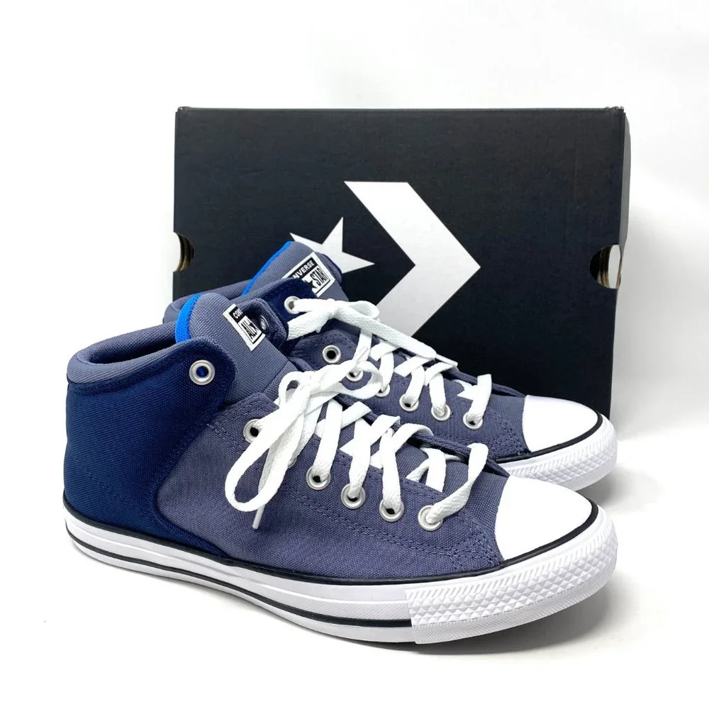 Converse Women's Size 10 170124F CTAS HI STREET Midnight Navy Canvas Mid Sneaker - Picture 5 of 10